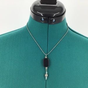 Delicate Necklace with Dangling Beaded Pendant